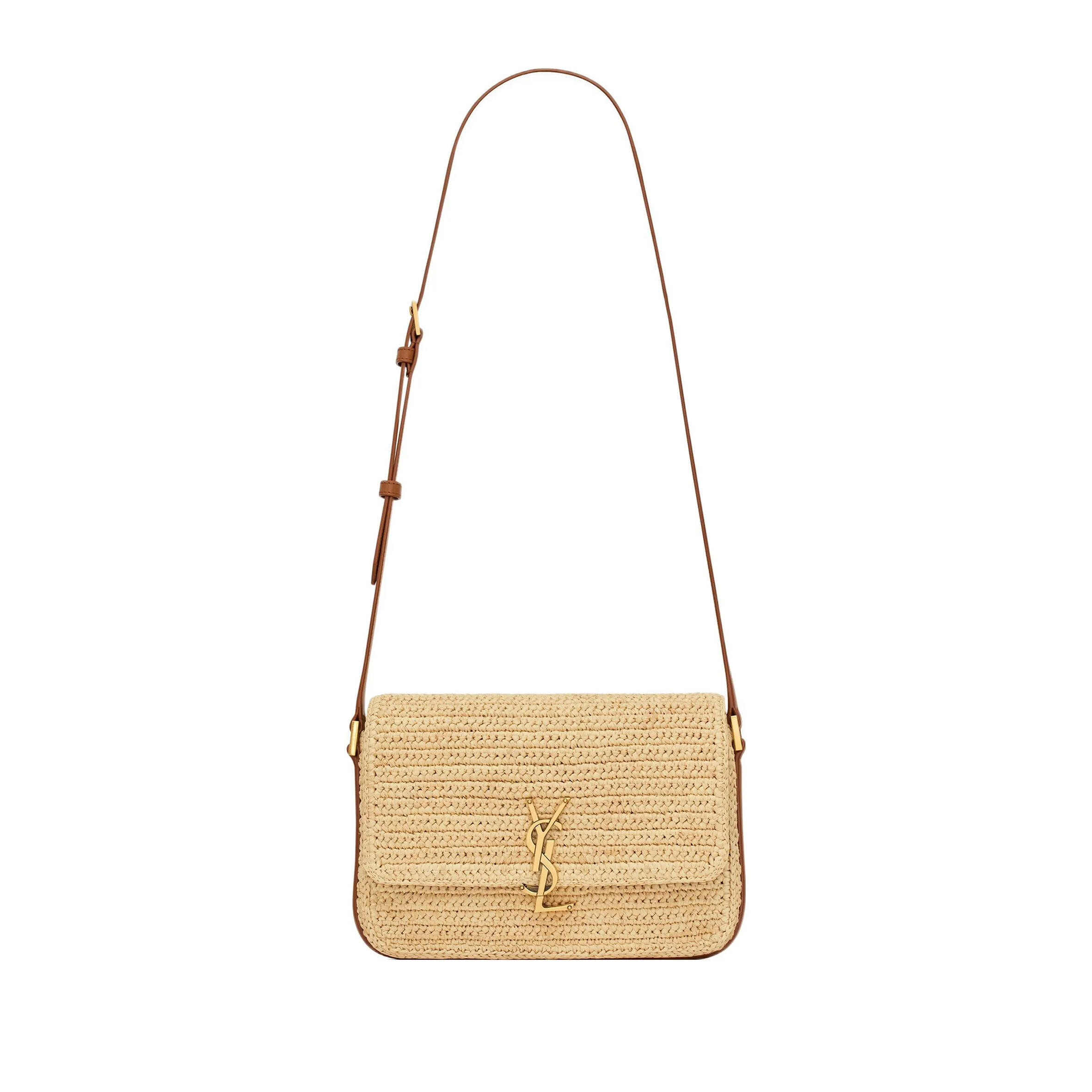 Y*L solferino medium satchel in raffia and leather 751506gaabn2080 (23*16*6cm)